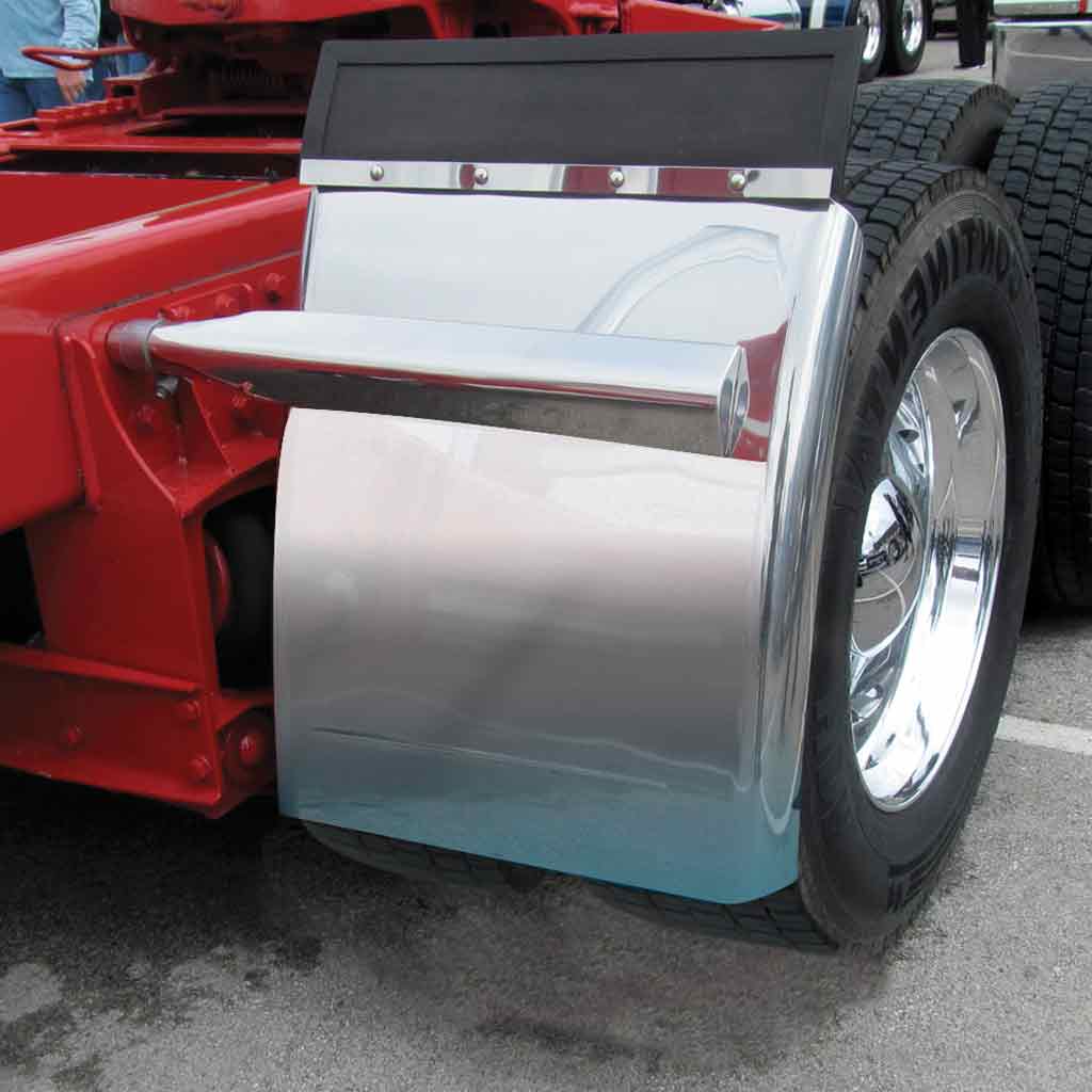 United Pacific Quarter Fender Set – 24 X 27, 430 Stainless Steel, Triangle Brackets, 2-Pack