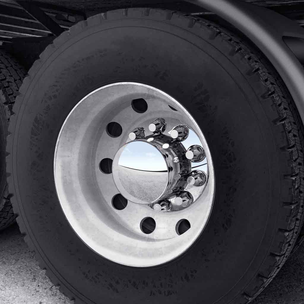 Chrome Hub Cover Axle Kit - 33mm Locking Nuts With Tool, Front/Rear, Cooling Vent